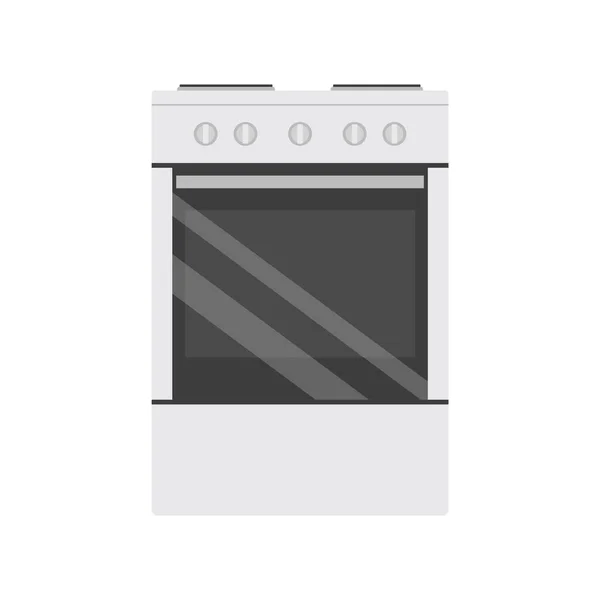 Piatto Icona Cucina Fornello Isolato Sfondo Bianco Illustrazione Vettoriale — Vettoriale Stock