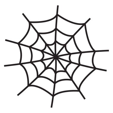 Beyaz arkaplanda izole edilmiş vektör simgesi örümcek ağı.