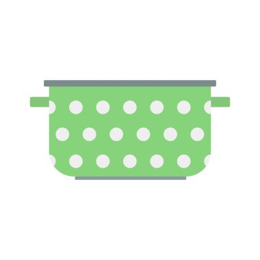 Beyaz noktalı düz yeşil tencere..