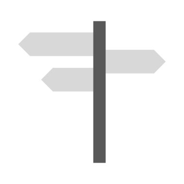 Düz simge metal yol işareti beyaz arkaplanda izole edilmiş. Vektör illüstrasyonu.