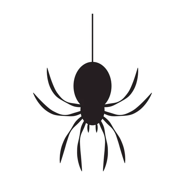 Icono Araña Negra Aislada Sobre Fondo Blanco Símbolo Halloween Ilustración — Vector de stock