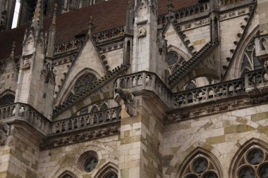 Münih, Nuremberg ve Augsburg 'dan sonra Bavyera eyaletinin en büyük dördüncü şehri olan Regensburg şehrindeki katedralin detayları ve gargoletlerin kapatılması.