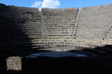 Empty Roman amphitheatre in Pompeii archaeological site, Italy