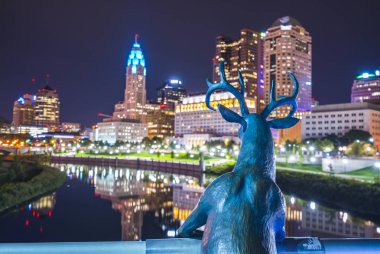 Columbus, Ohio, ABD. 9-11-17: Güzel Columbus gökyüzü geceleyin
