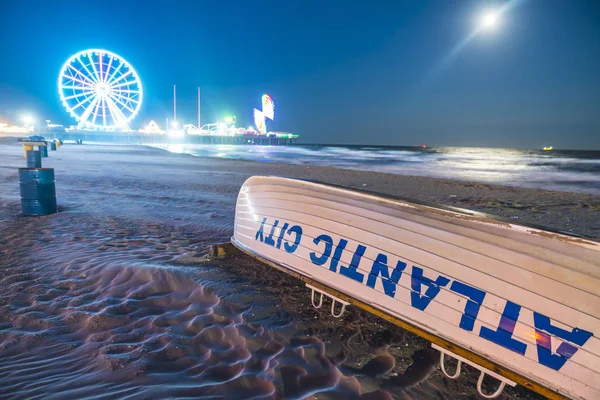 Atlantic City New Jersey Usa Atlantic City Boardwalk Night — Stock Photo, Image