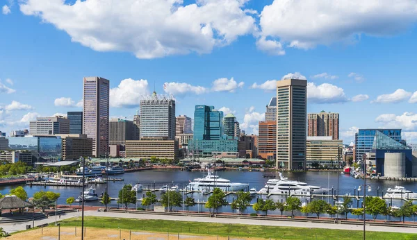 Baltimore Maryland Usa Baltimore Skyline Sonnigem Tag — Stockfoto