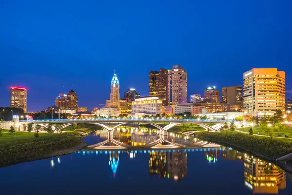 Columbus Ohio Usa Hermoso Horizonte Colón Por Noche —  Fotos de Stock