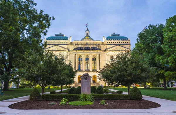 Indiana Napolis Indiana Usa Indiánský Státní Dům Noci — Stock fotografie