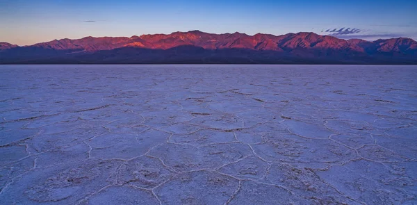bad water basin  landscape at sunset ,death valley national park,California,usa.
