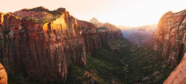 Zion Ulusal Parkı 'nda Kanyon manzarası.