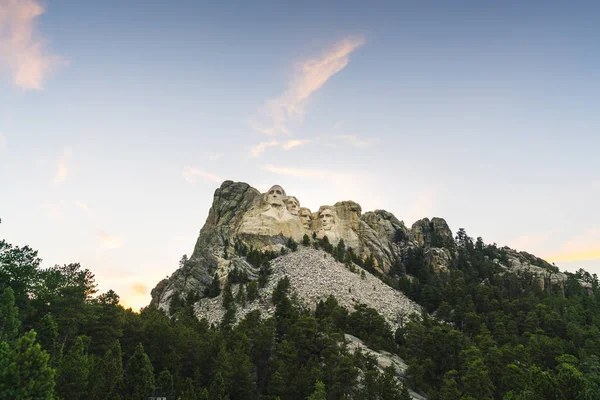 Mount Rushmore Pomnik Natonalny Zachodzie Słońca — Zdjęcie stockowe