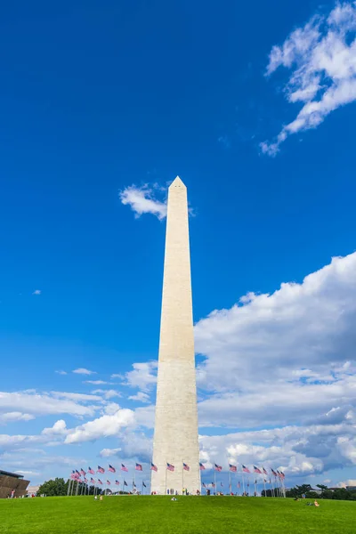 Washington Washington Monumento Dia Ensolarado Com Fundo Azul Céu — Fotografia de Stock