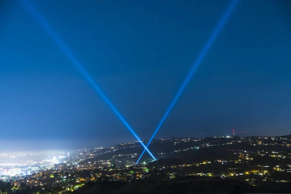 Vue Panoramique Des Gratte Ciel Los Angeles Nuit Los Angeles — Photo