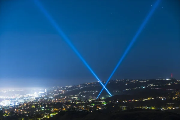 Vue Panoramique Des Gratte Ciel Los Angeles Nuit Los Angeles — Photo