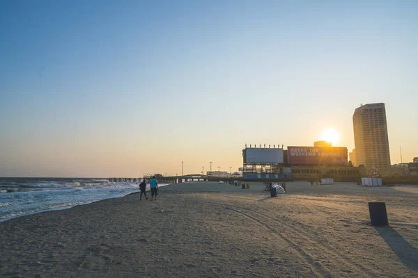 Atlantikstadt Neues Trikot Usa Atlantic City Boardwalk Bei Sonnenuntergang — Stockfoto