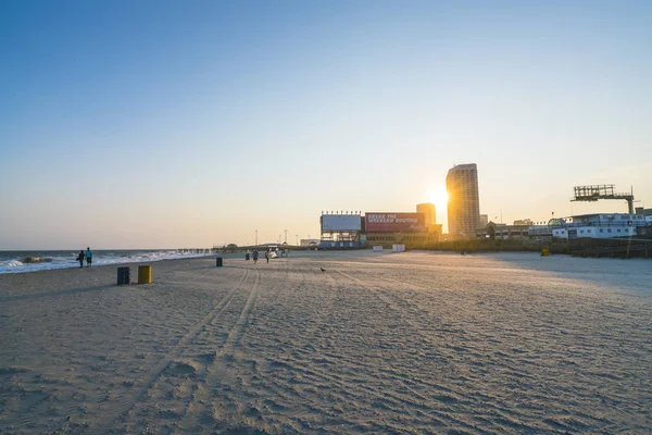 Atlantikstadt Neues Trikot Usa Atlantic City Boardwalk Bei Sonnenuntergang — Stockfoto