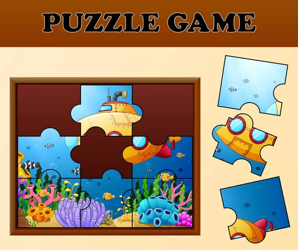 Illustrazione Vettoriale Del Puzzle Game Educativo Bambini Età Prescolare Con — Vettoriale Stock