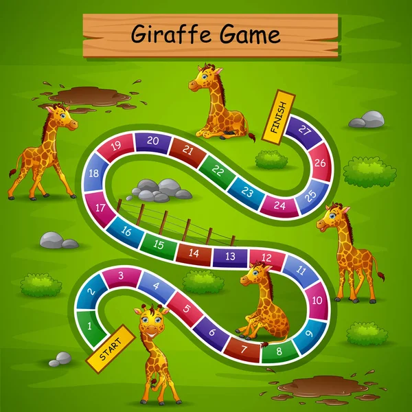 Illustrazione Vettoriale Serpenti Scale Gioco Giraffa Tema — Vettoriale Stock