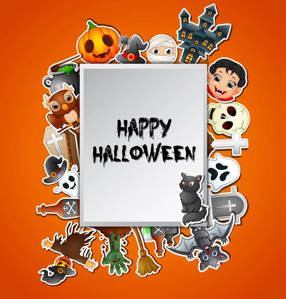 Vektoros Illusztráció Boldog Halloween Tér Kártya Ünnepségek — Stock Vector