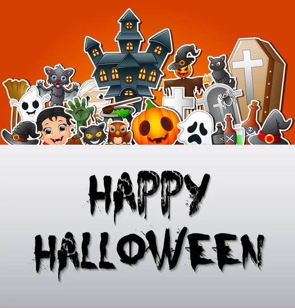 Vector Illustration Happy Halloween Poster Card Celebrations — Stock Vector