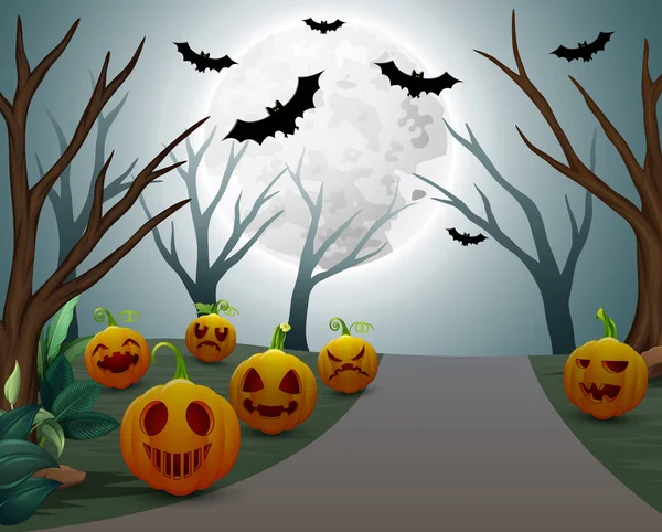 Illustrazione Vettoriale Sfondo Della Celebrazione Halloween Notte — Vettoriale Stock