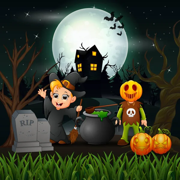 Šťastný Halloween Čarodějnice Upír Noci — Stockový vektor