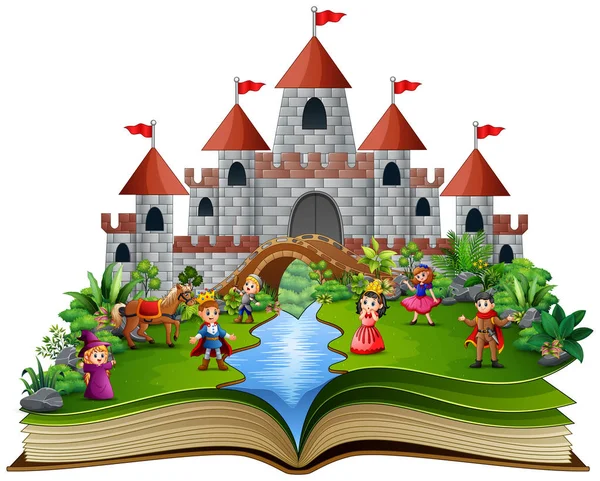 Story Book Royal Story Cartoon — Stock Vector