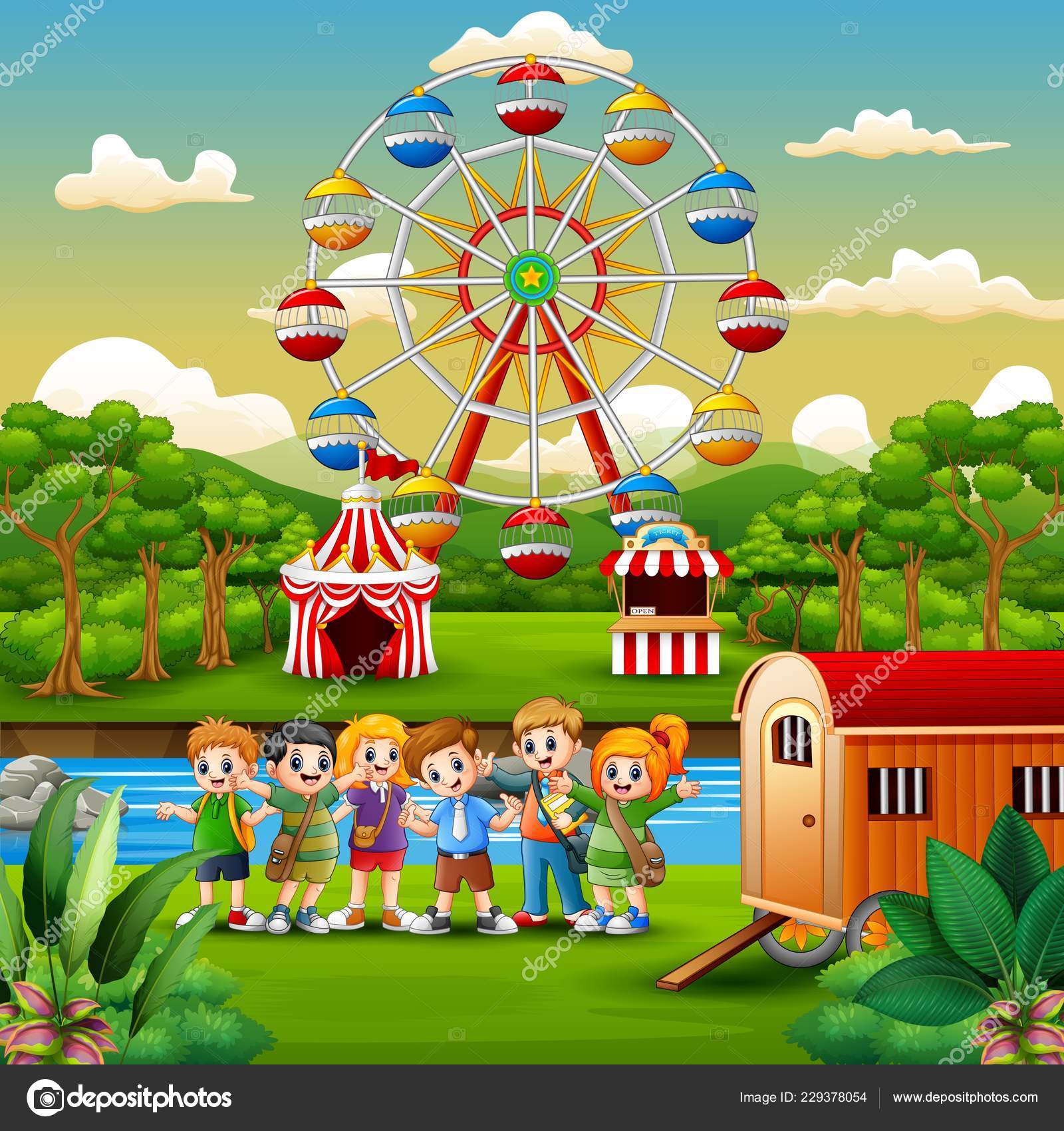 Cartoon School Children Amusement Background Vector Image By C Dualoro Vector Stock 229378054 https depositphotos com 229378054 stock illustration cartoon school children amusement background html
