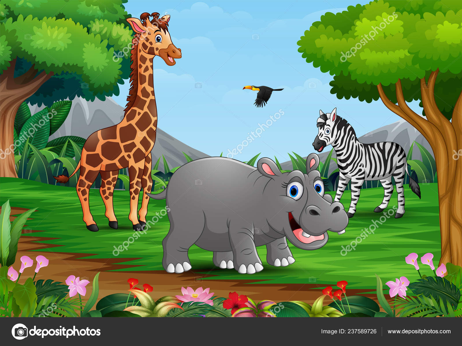 Wild Animals Cartoon Playing Jungle Stock Vector Image by ©dualoro #237589726 Wild Animals Cartoon Playing Jungle Stock Vector Image by ©dualoro #237589726