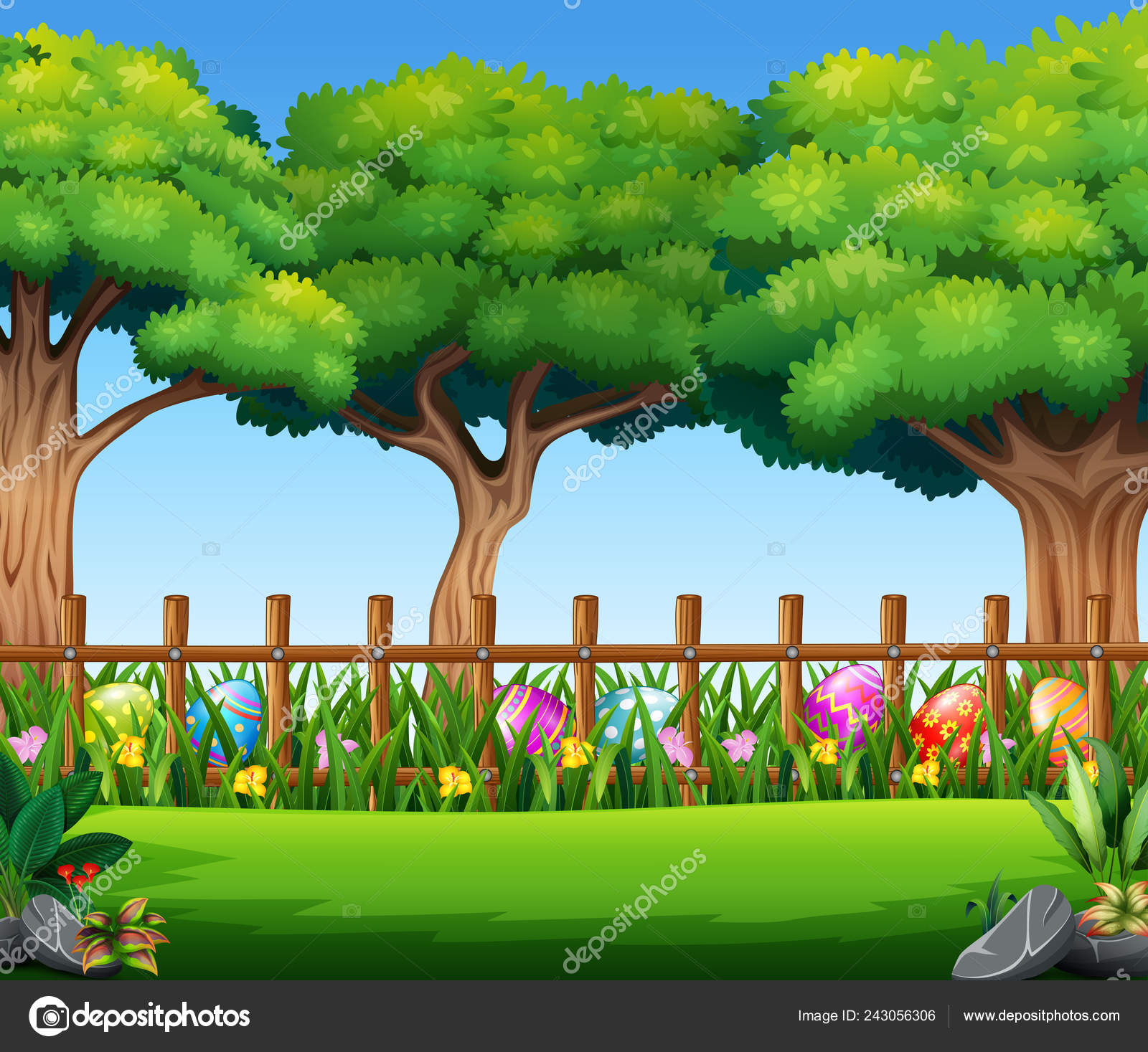 Happy Easter Egg Nature Background Big Tree Stock Vector Image by ©dualoro #243056306 Happy Easter Egg Nature Background Big Tree Stock Vector Image by ©dualoro #243056306