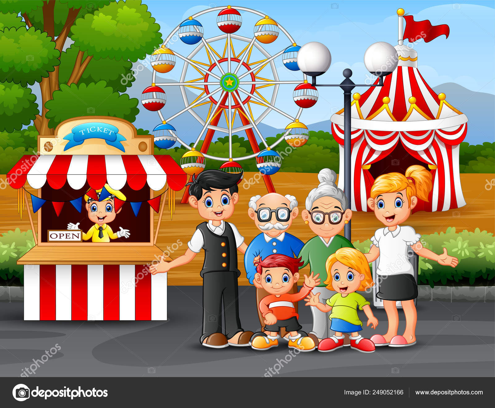 Feliz Recreación Familiar Parque Atracciones vector, gráfico vectorial © dualoro imagen #249052166 Feliz Recreación Familiar Parque Atracciones vector, gráfico vectorial © dualoro imagen #249052166