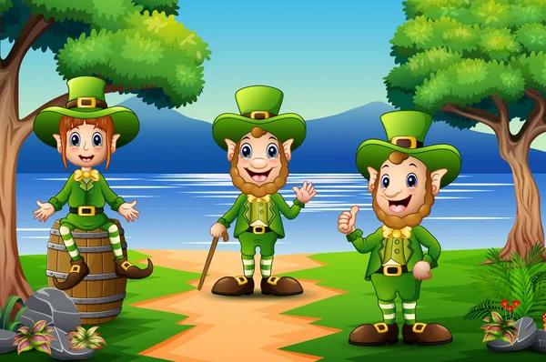 Feliz Día San Patricio Con Duende — Vector de stock