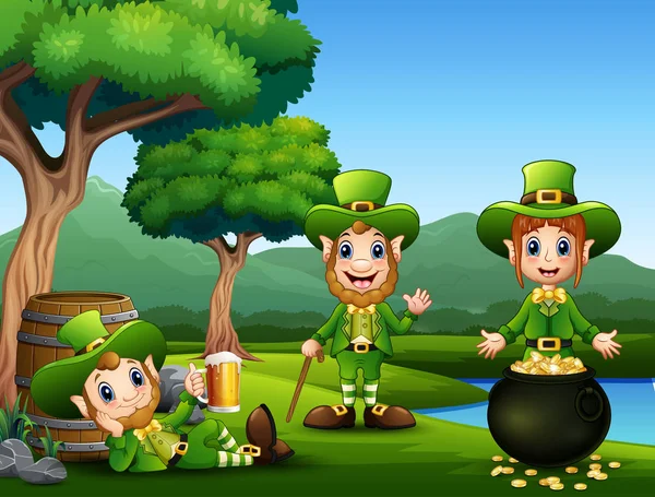 Joyeuse Fête Saint Patricks Avec Lutin — Image vectorielle