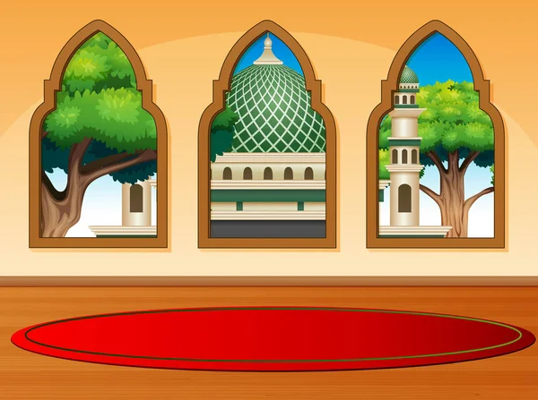 Мультфильм Мечеть Вид Изнутри — стоковый вектор