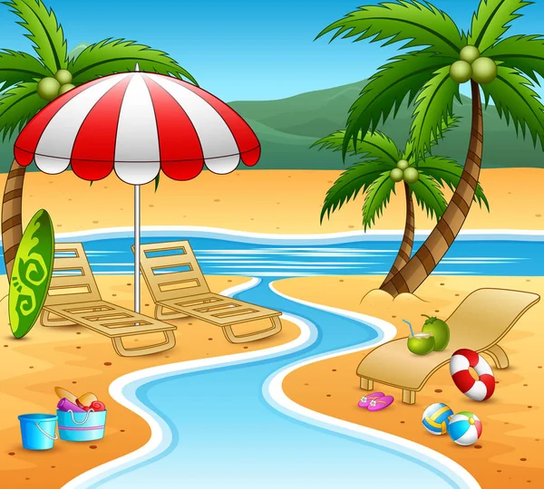 Fondo Vacaciones Verano Playa — Vector de stock