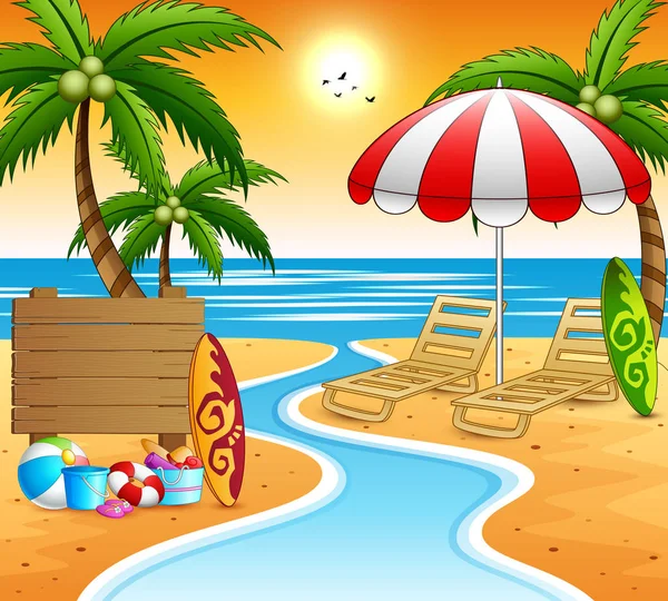 Fondo Vacaciones Verano Playa — Vector de stock