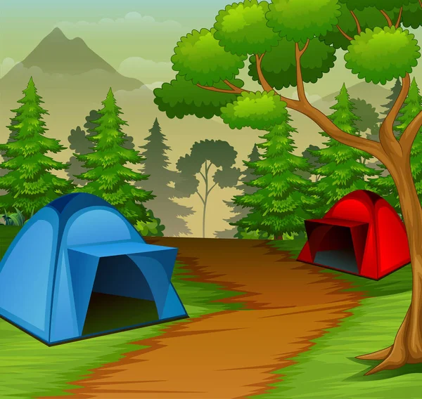 Fondo Del Camping Naturaleza — Archivo Imágenes Vectoriales