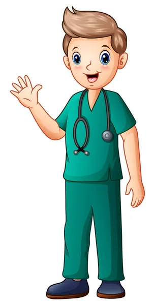 Medical Concept Young Surgeon — Stock Vector