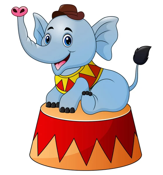 Circo Elefante Dibujos Animados Escenario — Vector de stock