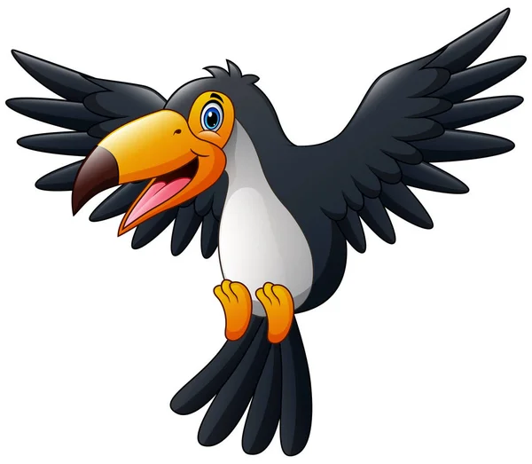 Kreskówka Szczęśliwy Ptak Toucan Machając — Wektor stockowy