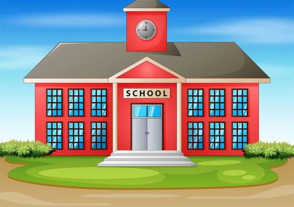 Cartoon Illustration School Building — Stock Vector