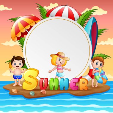 Mutlu çocuklarla adada yaz tatili