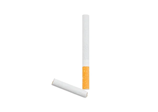 Cigarety složené ve tvaru písmene "J" na bílém pozadí — Stock fotografie