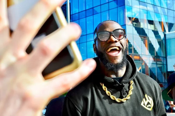 Londra, Bt merkezi Amerika Birleşik Devletleri-10/01/2018 Deontay Wilder vs Tyson Fury tanıtım turu spor