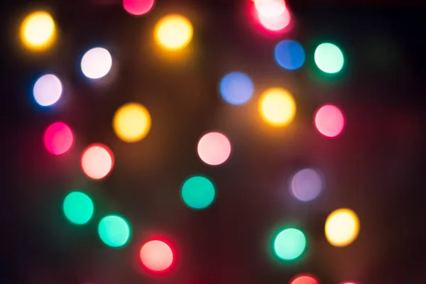 Albero Natale Luci Colorato Bokeh Sfondo — Foto Stock