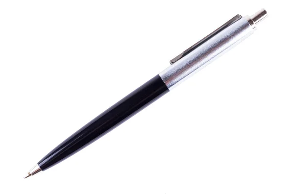 Elegante Metalen Pen Geïsoleerd Witte Achtergrond — Stockfoto