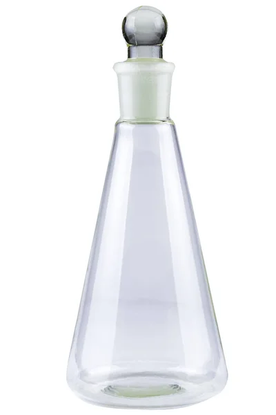 实验室或葡萄酒玻璃瓶或瓶 在白色背景下隔离 — 图库照片