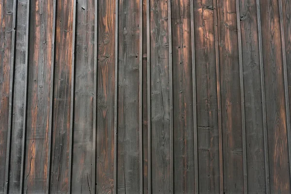 Natural Dark Stained Wood Building Wall Background — Stock Photo, Image