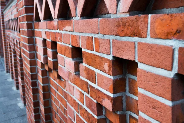 Medieval Renovated Clean Red Brick Wall — Stock Photo, Image