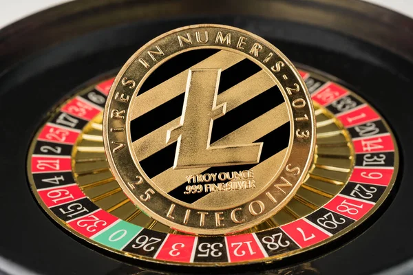 Moneda Litecoin Física Oro Ruleta Del Casino Crypto Mercado Divisas Fotos De Stock Sin Royalties Gratis